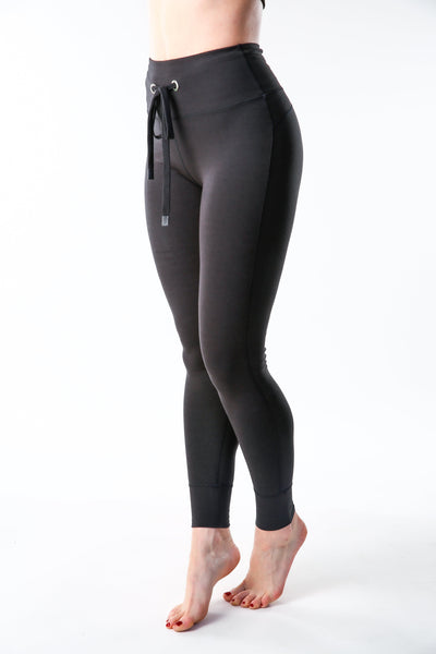 Green Apple Active New Dua Drawstring Legging - Black Dove Black Dove / Small New Dua Drawstring Legging - Black Dove