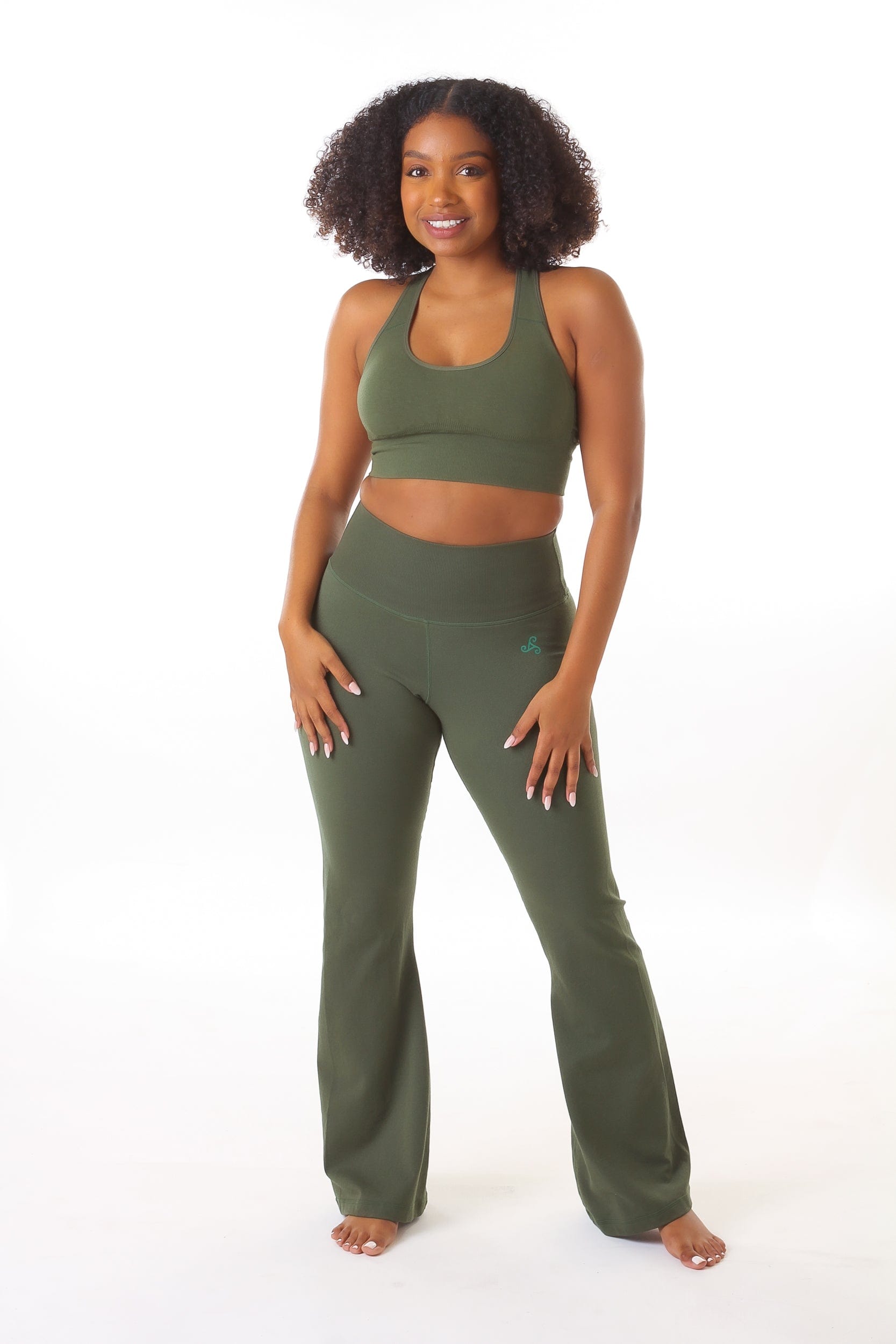 Sakura Fitted Flare Pant  Green Apple Active - Green Apple Active
